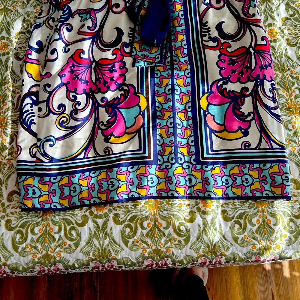 Lilly Pulitizer pull on skirt with bag waist and tie sash